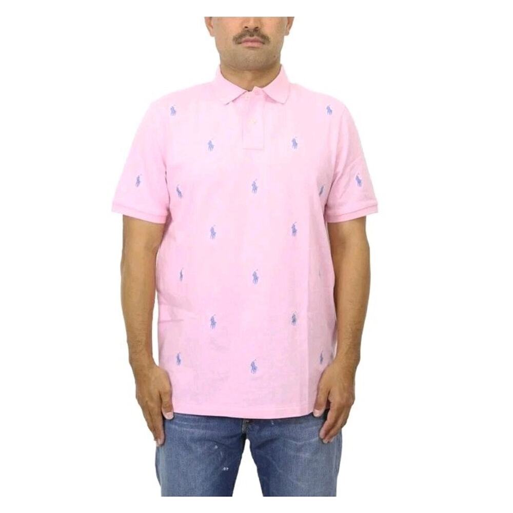 Polo Ralph Lauren Classic Fit Short Sleeve Multi Pony Polo Shirt - Pink (Blue)